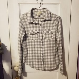 Passport Gray/White Plaid Button Up Shirt